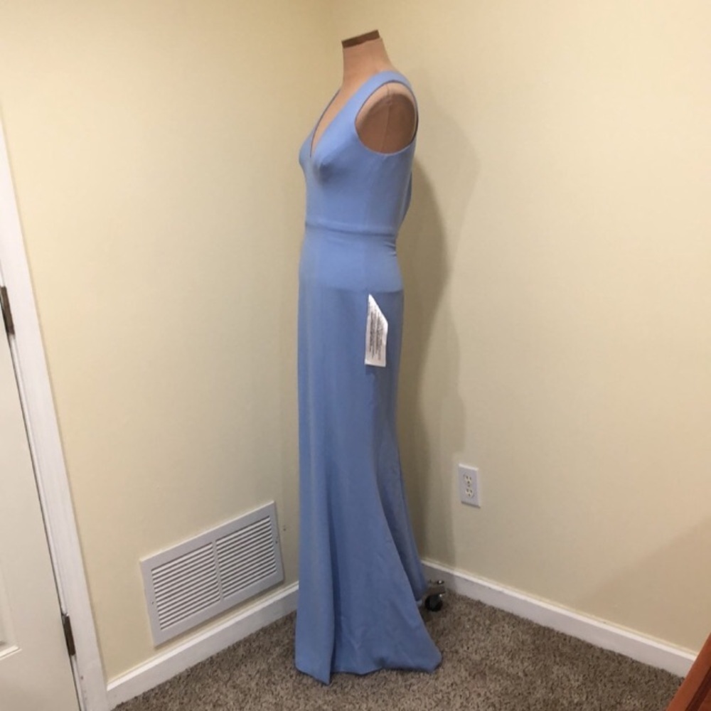 NWT Dress the Population Sandra Formal Maxi Dress Size Large Sky Blue Gown - Picture 4 of 11